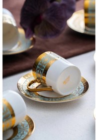 Resim Acar 12 Parça 6 Kişilik Kahve Fincan Takımı Tuırkuaz 06926 Turkuaz 