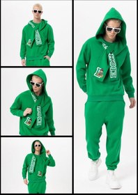 Resim Ibekaa Yeni Sezon Erkek Giyim Yeşil Renk Kapüşon Atkı Detaylı Tarz / Sportif Takım Şardonlu 