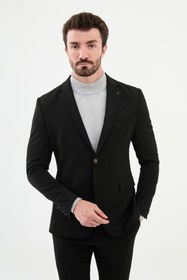 Resim Mcr Düz Slim Fit Mono Yaka Erkek Ceket 40329 