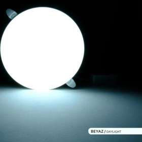 Resim Ack 24W Çerçevesiz Sıva Altı Yuvarlak LED Panel Armatür 6500K Beyaz Işık 