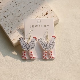 Resim 1 Çift Pembe Botlu Tavuk Akrilik Sallantılı Küpeler - Kadınlar için Sevimli Boho Tarzı, Partiler, Müzik Festivalleri ve Sevgililer Günü Hediyesi için Mükemmel, Festival Takısı | Benzersiz Moda Aksesuarı | Dayanıklı Takı 