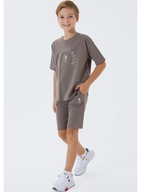 Resim U.S. Polo Assn. U.s. Polo Assn Erkek Çocuk 2 Li Bermuda T-şhirt Takım Koyu Vizon-2313 Vizon 