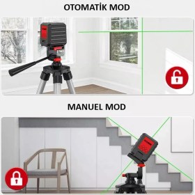 Resim Kobb KBL90G 30 Metre Profesyonel Yatay ve Dikey Otomatik Hizalamalı Yeşil Çapraz Çizgi Lazer Distomat 