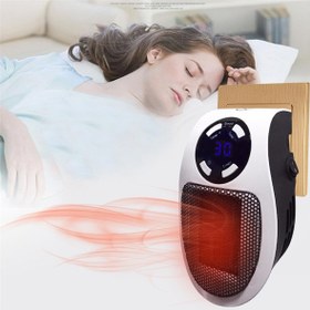 Resim Pazariz Mini Isıtıcı Kumandalı Mini Fanlı Isıtıcı Priz Tipi Pratik Isıtıcı Kumandalı Portable Heater 