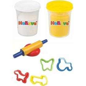 Resim 2 Adet Oyun Hamuru + Oyun Hamuru İçin Merdane Ve Kalıp Seti 