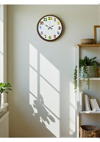 Resim Büro Ev Ofis Çocuk Odası Duvar Saati İçin 36cm Kahve Mekanizma Diğer 