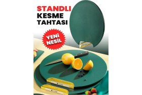 Resim Feyza Design Pratik ve Şık Çok Fonksiyonlu Doğrama Kesme Tahtası Standlı 