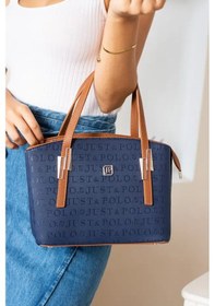 Resim Just Polo Kadın Günlük Kullanıma Uygun Ayarlanabilir Askılı Lüks El Ve Omuz Çantası Shopper Lacivert 