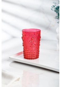 Resim Akrilik Kırmızı Tekli Kısa Bardak & Su Meşrubat Kahve Yanı Bardağı 400 Ml Cam Değildir Kırmızı 