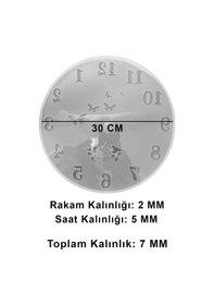 Resim Tahtakale Toptancı Epoksi Kelebek Ve Kuş Desenli Rakamlı Saat Kalıbı 30 Cm 