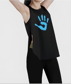 Resim Siyah Yırtmaçlı Blue Hand Spor Kadın Atlet Siyah 