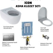 Resim Geberit Icon Alpha15 Soft Asma Klozet Seti - Parlak Krom 