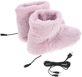 Resim USB Şarjlı Peluş Kadın Kışlık Isıtmalı Ayakkabılar Konforlu Sıcak Isıtıcıları Ev ve Ofis Kullanımı 