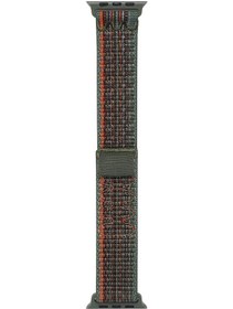 Resim Noktaks - iOs Watch 10 42mm Uyumlu - Kordon Hasır Strap Kayış - Krd-91 - Koyu Yeşil 