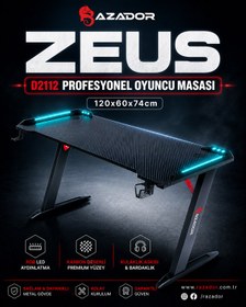 Resim Razador D2112 Zeus Profesyonel Oyuncu Masası & Gaming Masası 120x60x74cm 