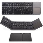 Resim Kablosuz Bt Klavye Katlanır Klavye Taşınabilir Ultra İnce Bt Klavye Dokunmatik Yüzeyli Windows/andro 