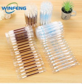 Resim 100 Adet Dezenfeksiyon İyot Pamuklu Çubukla Tıbbi Alkol Çubukları Ev Açık Acil Antibakteriyel Bakım Pansuman İlk Yardım Çantası Lavanta 