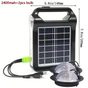 Resim Gaojunshop01 Portable 6v Şarjlı Solar Panel Set Led Aydınlatma Usb Batarya Kamp Ev Acil Durum 
