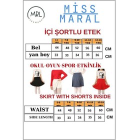 Resim Kız Çocuk Pileli Etek Kırmızı Yüksek Bel İçi Şortlu Likra Kumaş Okul-oyun-spor-etkinlik Eteği 4105 Kırmızı 