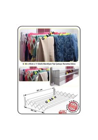 Resim Gökbin85cmx11Gözlü Alüminyum Akordiyon Çamaşırlık Askısı Kurutmalık Gri - Gümüş 