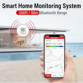 Resim BRF Defyasell TP357 260FT Bluetooth Higrometre, Uzaktan Sıcaklık ve Nem Monitörü ve Akıllı APP ile, Maks 