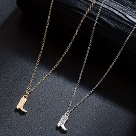 Resim 1 adet Batı Retro Tarzı Kovboy Bot Kolye, Alaşım Alaşım, Vintage Hip-Hop Tarzı, Parti, Müzik Festivali, Günlük Giyim için. Kpop Tarzı Mücevher. 