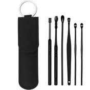 Resim Mufunye Kulak Temizleme Seti, Taşınabilir, Saklama Çantasıyla Birlikte, 6 Parçalı Set, Siyah 
