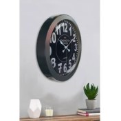 Resim Bahat Salon Ofis Duvar Saati Gri Metal Çerçeve 36 cm 