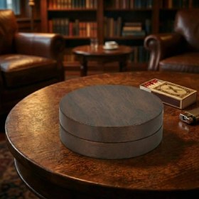 Resim Dekofon Kahverengi Bambu Kapaklı Küllük 