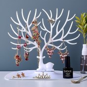 Resim 1 adet / 2 adet Plastik Takı Ekran Rafı, Takı Tepsisi, Geyik Ağacı Tasarımı, Kolye, Küpe, Yatak Odası, Banyo, Masaüstü, Makyaj Masası, Ev, Yurt Ev Depolama Rafı, Güzel Oda Dekorasyonu, Geyik Takı Depolama, Takı Depolama, kolye depolama, küpe depolama, yüzük depolama, takı depolama 