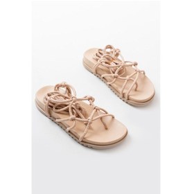 Resim Nut Bilekten Bağcıklı Kadın Sandalet Çok Renkli 