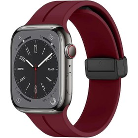 Resim Microsonic Apple Watch SE 44mm Kordon Ribbon Line Bordo 