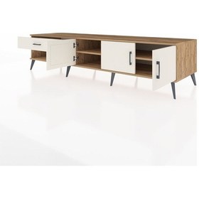 Resim Kronos Tv Ünitesi 2 Raflı Tek Çekmeceli 3 Kapaklı 220x59x51 Çam-aytaşı Aytası/aytası - Atlas Çam 