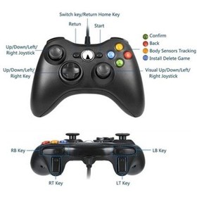Resim Xbox 360 Pc Kablolu Kol Gamepad Controller Oyun Kolu 
