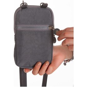 Resim Newish Polo Suya Dayanıklı Krinkıl Kumaş Gri Kadın Çapraz Omuz Ve Bel Çantası - Kadın Gri 