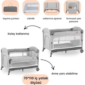 Resim Gulz Omega Anne Yanı Sallanır Cibinlikli Oyun Parkı Beşik 