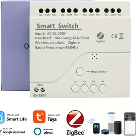 Resim Zigbee Akıllı Anahtar Röle AC 220V 85-250V 4 Kanallı Modül Ev Otomasyonu Uzaktan Kumanda Kontrol Cihazı Tuya Smart-Life APP Alexa Google Home Uyumlu 