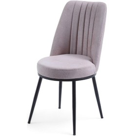 Resim Gold Sandalye - Jerika Krem - Metal Siyah Ayak 