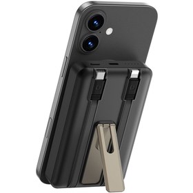 Resim WIWU Wi-P056 Taşınabilir Wireless Şarj ve PD Hızlı Şarj Özellikli Powerbank 15W 10000mAh Siyah 