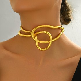 Resim 1pc Basit Tarz Çok Katmanlı Eğrisel Geometrik Uzun Gerdanlık Kolye Kadınlar Için, Demir Malzeme, Günlük ve Parti Etkinlikleri Için Çok Yönlü, Tüm Mevsim Aksesuar 