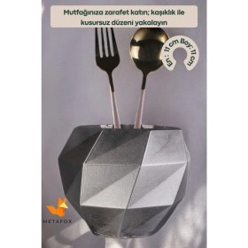 Resim Tezgah Kaşıklık Modern Tezgah Üstü Kaşıklık Dekoratif Dik Kaşıklık Siyah Renk Model 20 