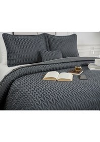 Resim Lukes Geometrik 4 Parça Mavi Pike Takımı 240 X 260 Cm Mavi 