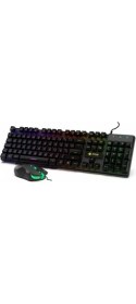 Resim Inca IKG-448 USB Q Trk Rgb LED Aydınlatmalı Mekanik Hisli Siyah Gaming Klavye - Mouse Set 