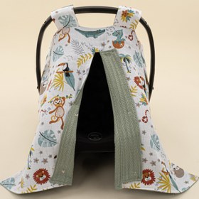 Resim Puset Örtüsü - Çift Taraflı - Koyu Yeşil Örgü - Hayvanat Bahçesi 