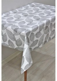 Resim Elyaf Astarlı Silinebilir Pvc Muşamba Masa Örtüsü 165-a Yapraklı-gri 