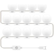 Resim Konesam Led Ayna Işığında 14 Ampul, Usb Dokunmatik Anahtar, Üç Renk Tonu Ve Sürekli Işıık Regülasyonu, Makyaj Ve Vanity Için Tamamlayıcı Işık 