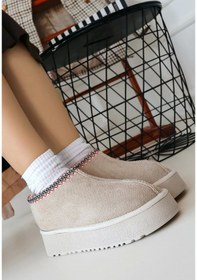 Resim Foyk Bej Süet Bot Çok Renkli 