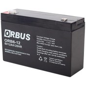 Resim ORBUS 6 Volt 12 Amper Kuru Akü ORB6-12 (150x50x94 Mm) 