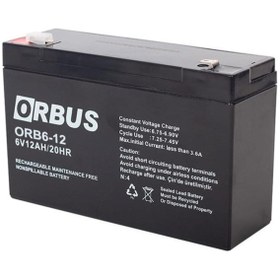 Resim ORBUS 6 Volt 12 Amper Kuru Akü ORB6-12 (150x50x94 Mm) 