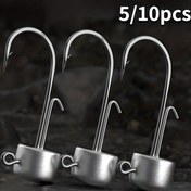 Resim 5/10 adet Ned Hooks Balık Jig Yemliği - Kancalı Kancalar - Kırbaç Jigging ve Yumuşak Solucan Balıkçılığı için Silindirik Şekil - Çoklu Ağırlıklarda Mevcut (1.5g-10g) 